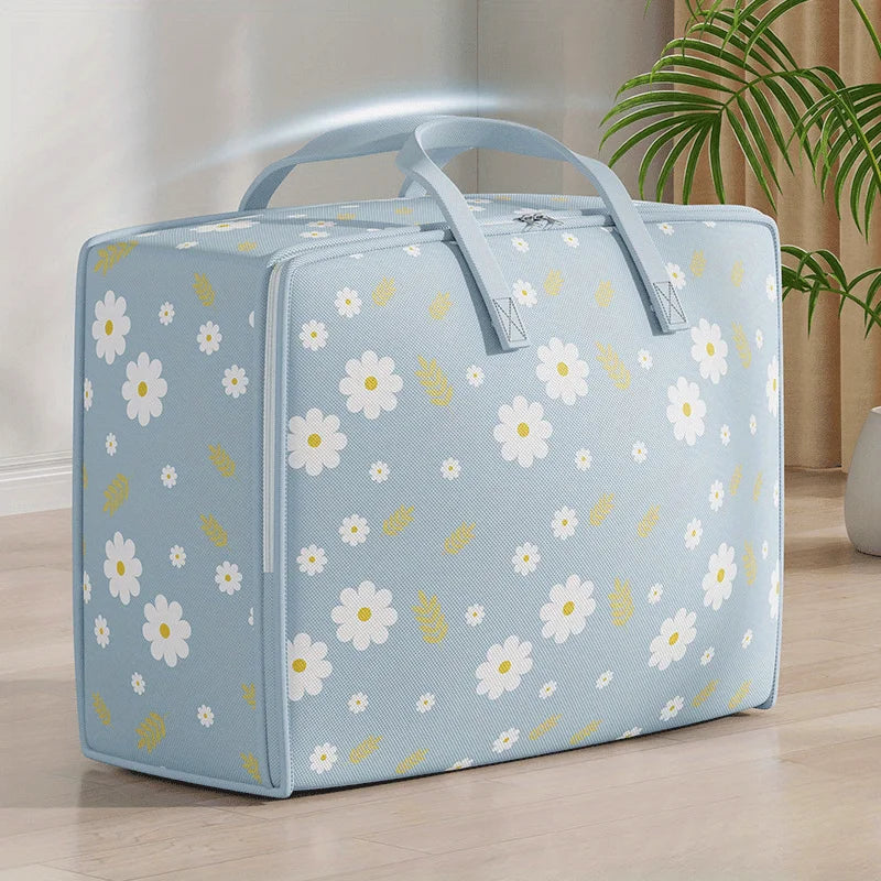 Large Quilt Storage Bag – Folding Moving Bag with Handles Quilt Storage Bag Zpaxo blue-50 45 25cm