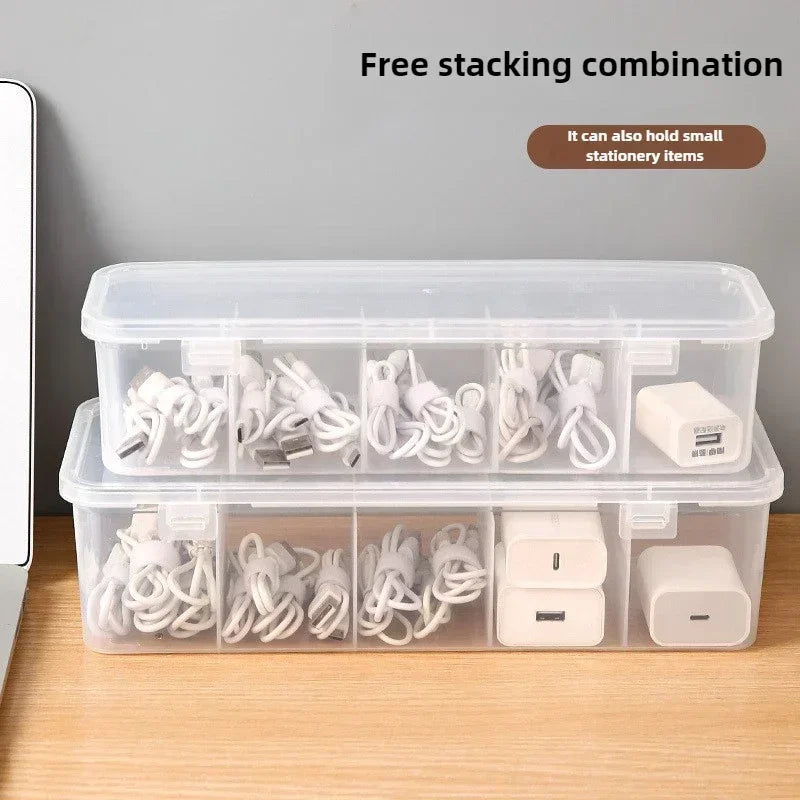 Data Cable Organizer Transparent Case Classification Dustproof Card