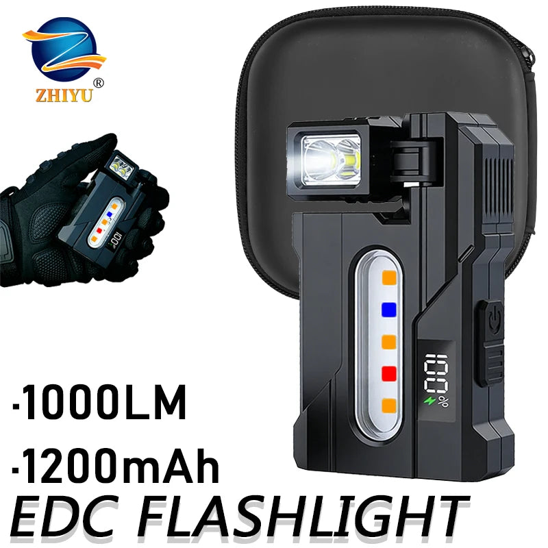 Zpaxo EDC Flashlight – 900 Lumen USB-C Rechargeable Rotating Torch LED EDC Flashlight Zpaxo
