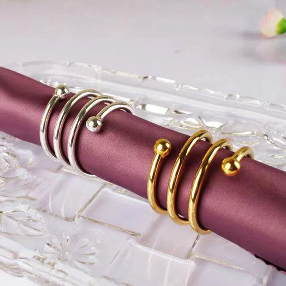 Napkin Ring Gold Silver Metal Round Napkin Buckle Napkin Holder for Wedding Dinner Party Table Decoration Zpaxo