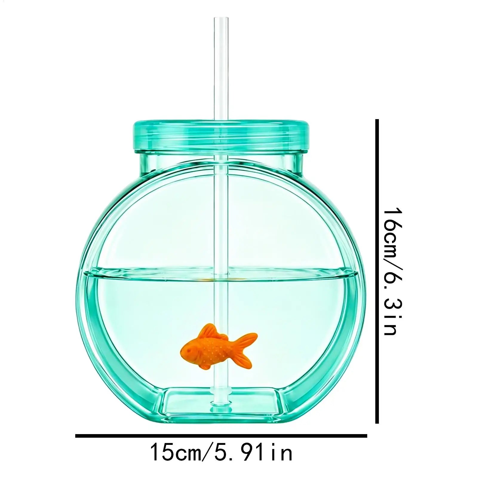 Fish Bowl Cups Clear Unbreakable Portable with Straw and Lid Summer Drink Cups for Cocktail Juice Soda Lemonade Family Zpaxo