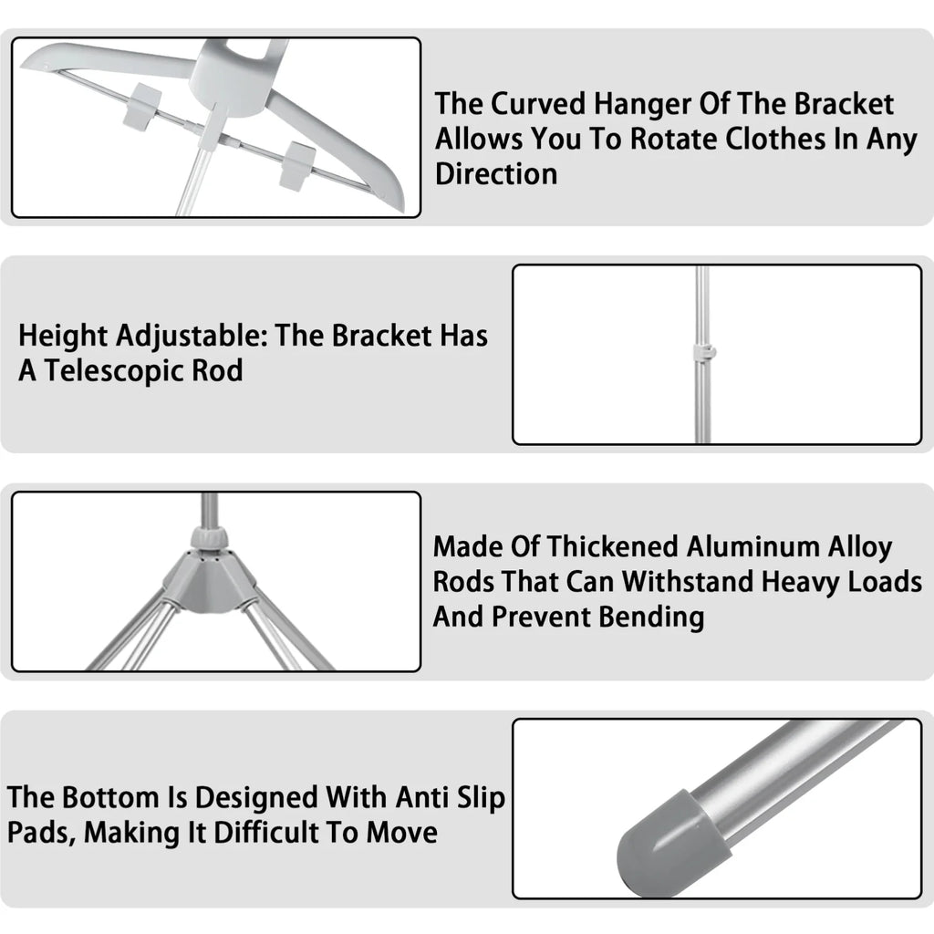 Steamer Stand Telescopic Iron Steam Clothes Hanger 85-160cm Adjustable Height Foldable for Hanging Ironing Clothes Hanger Zpaxo