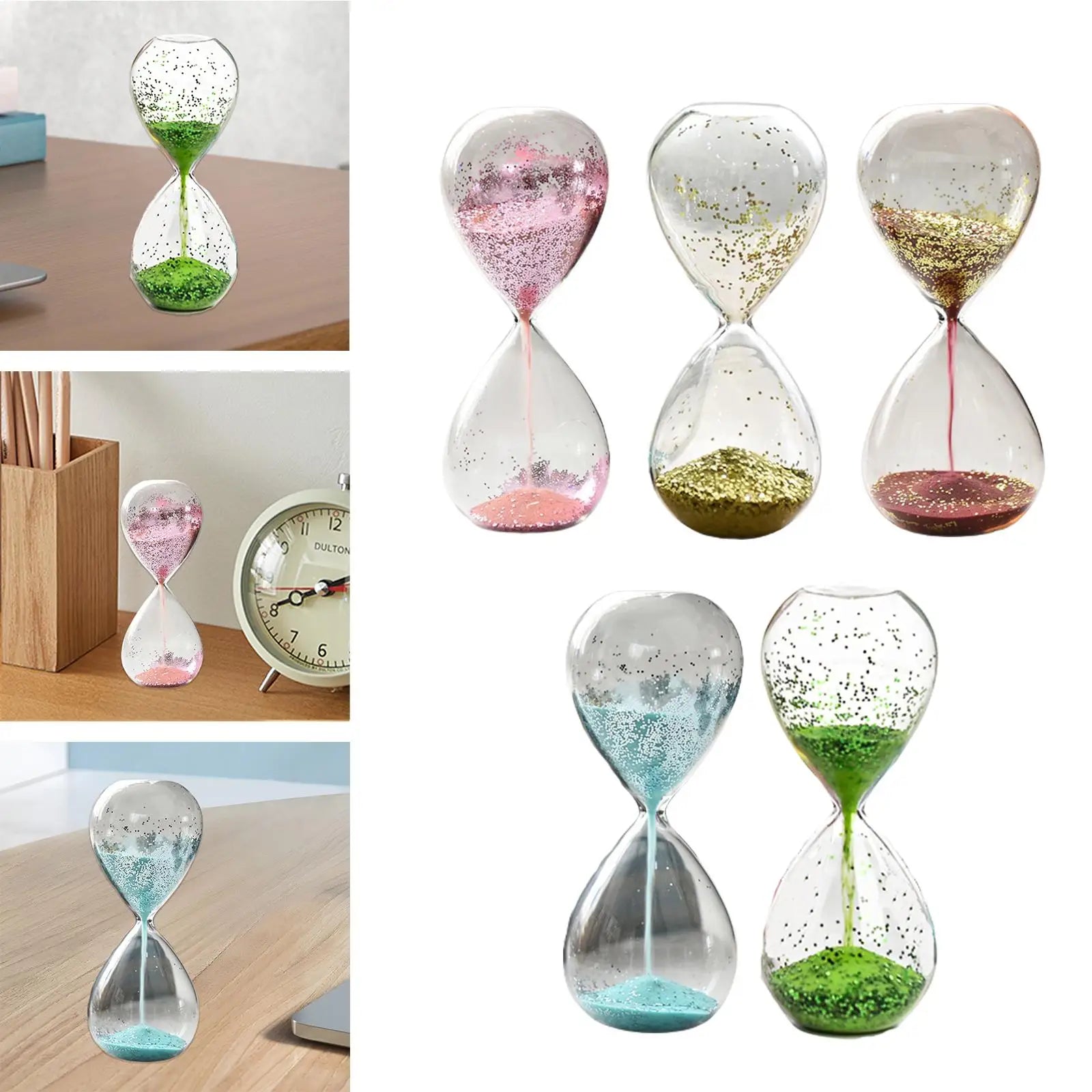 Glitter Glass Sand Timer Hourglass – Yoga, Decor & Gift Decorative Sand Timer Zpaxo