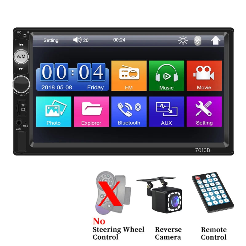 HIPPCRON 7 2 Din Car Radio Bluetooth Automotive Multimedia MP5 Player