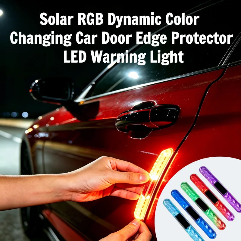 Solar Car Door Edge Guard Warning Light Colorful LED Flashing Strip Zpaxo