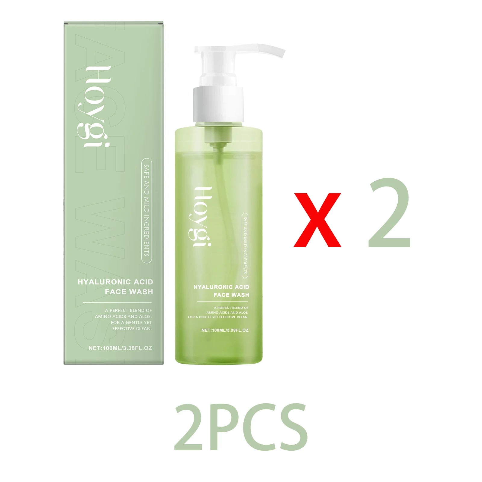 Hyaluronic Acid Face Cleanser Gel for Sensitive Skin Deep Pore Cleansing Makeup Remover Moisturizing Non Drying Formula 100ml Zpaxo 2PCS