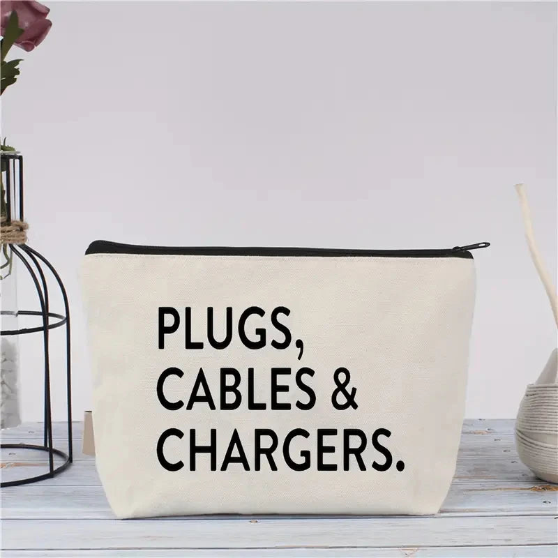 Canvas charger cable storage bag, tool and accessory storage bag, storage coin purse. Zpaxo