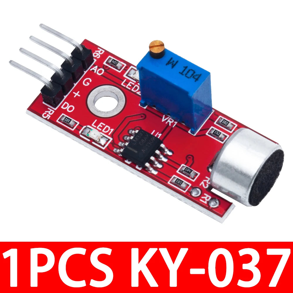 Microphone Voice Sound Sensor Detection Module For Arduino AVR PIC Analog Digital Output Sensors KY-038 KY-037 Zpaxo 1PCS ky-037