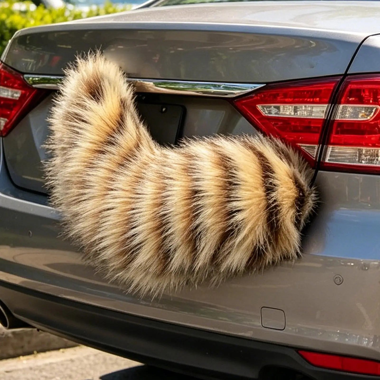 Moving Furry Tail Remote Control Wagging Plush Animal Car Trunk