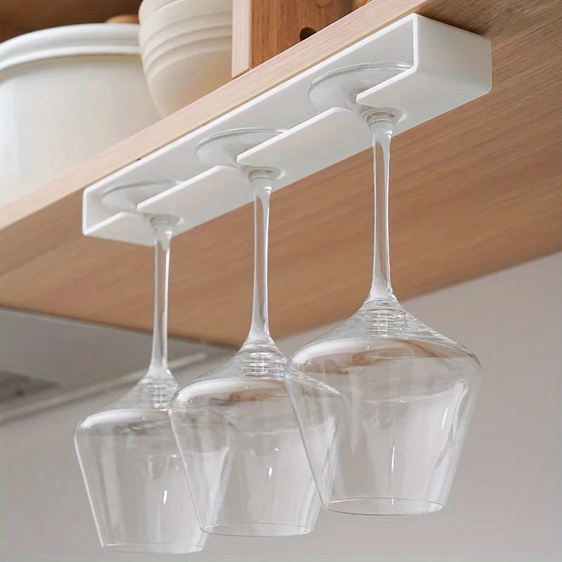 Wine Glass Inverted Hanging Rack Non Perforated Metal Decoration