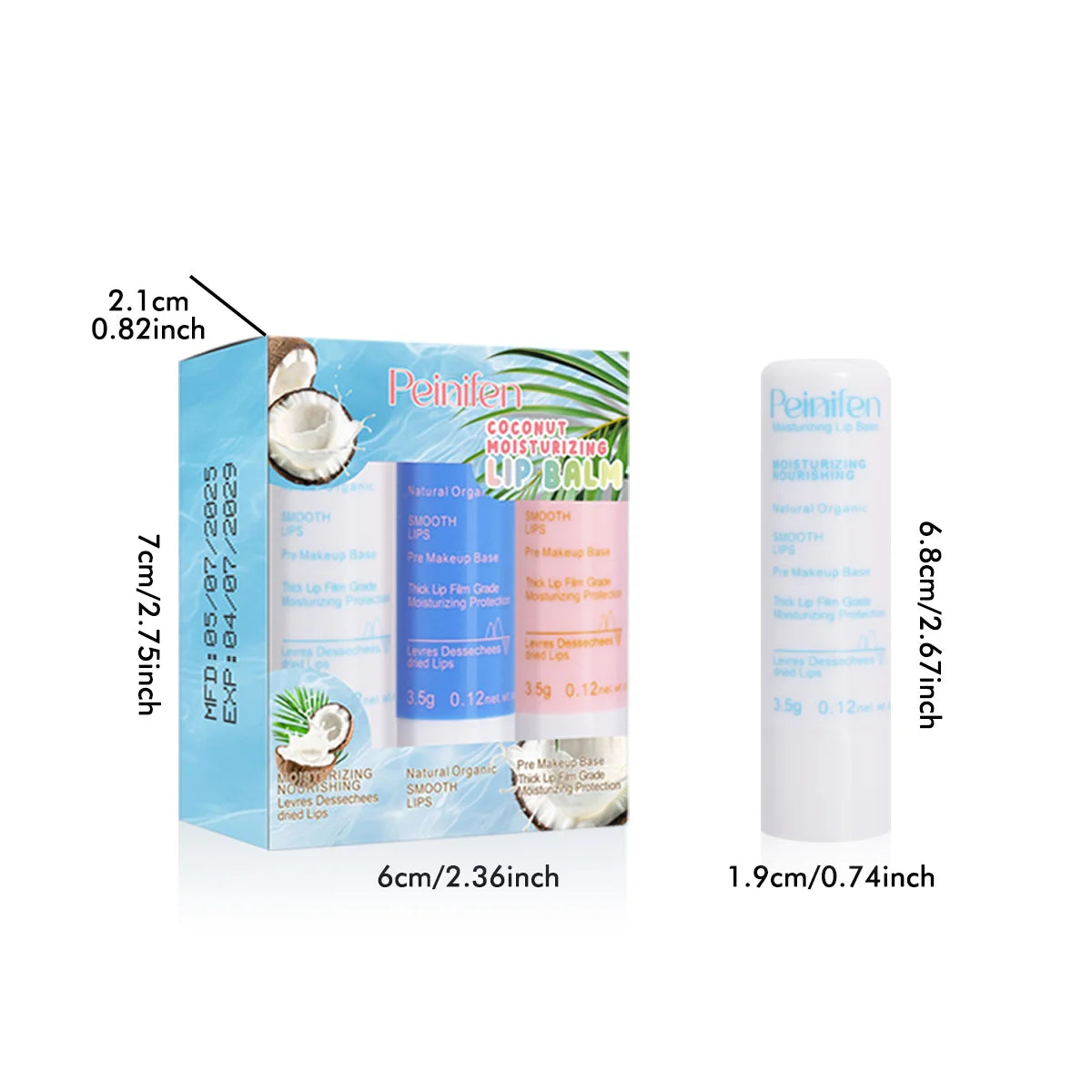 Three Pack Lip Balm Lasting Moisturizing and Moisturizing Lip Kit Zpaxo