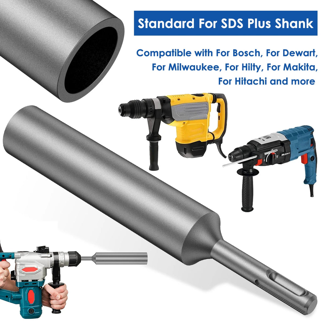 SDS Plus Ground Rod Driver for Rotary Hammer Drill Tools 19/21/25/35mm Hardened Steel Earth Stake Hammer Drill Grounding Rod Zpaxo
