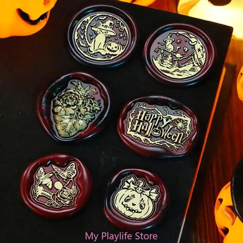 Halloween Series Wax Seal Stamp Witch Sealing Letter Decorations
