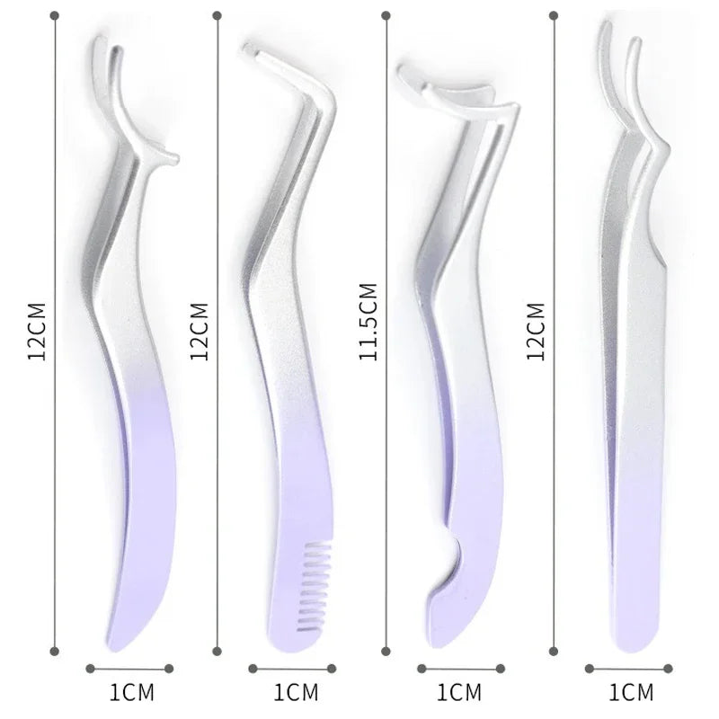 1/4 Gradient Eyelash Comb Tweezers Stainless Steel Anti-Static Non-Magnetic Professional Lashes Extension Tweezers Makeup Tools Zpaxo
