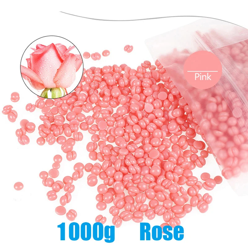 2026 1000g/500g/50g Wax Beans for Hair Removal Fast Painless Body Bikini Wax for Heater Machine Use in Beauty Salons And Home Zpaxo 1000g-Rose