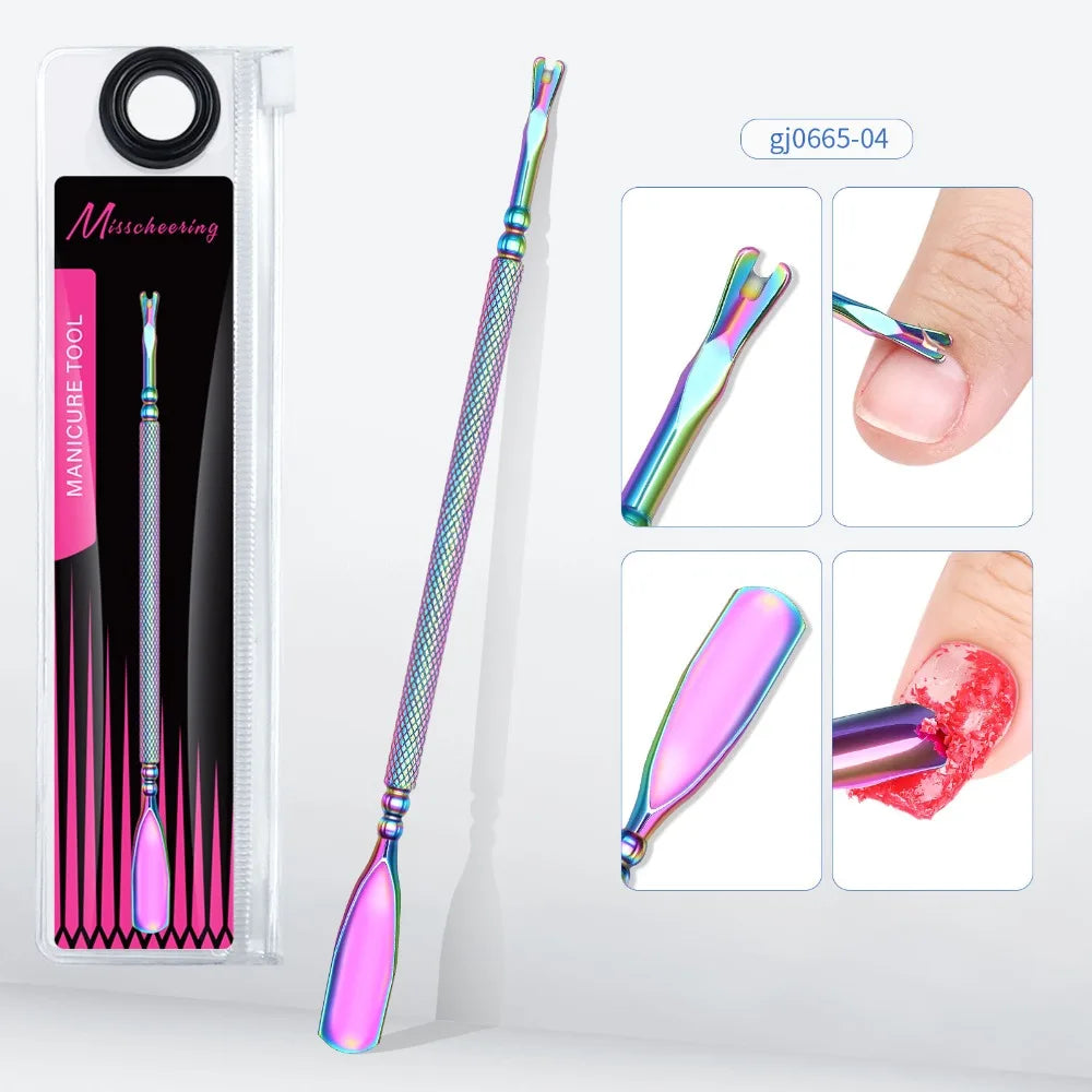 Double Head Nail Cuticle Pusher Hook Stainless Steel Gel Polish Zpaxo Style 04