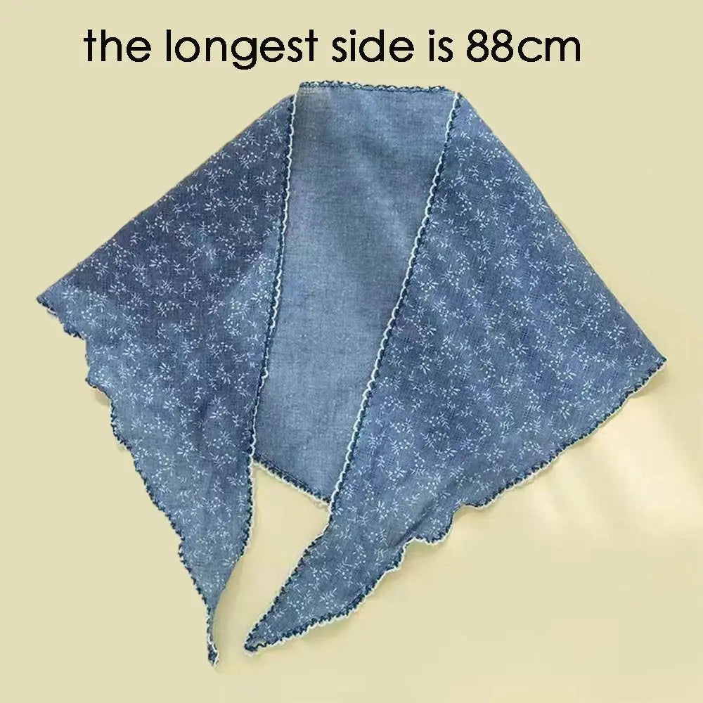 Hair Ties Lace Design Flower Neck Scarf French Style Headband Turban Head Wrap Gentle Triangle Hair Scarf Hair Styling Zpaxo