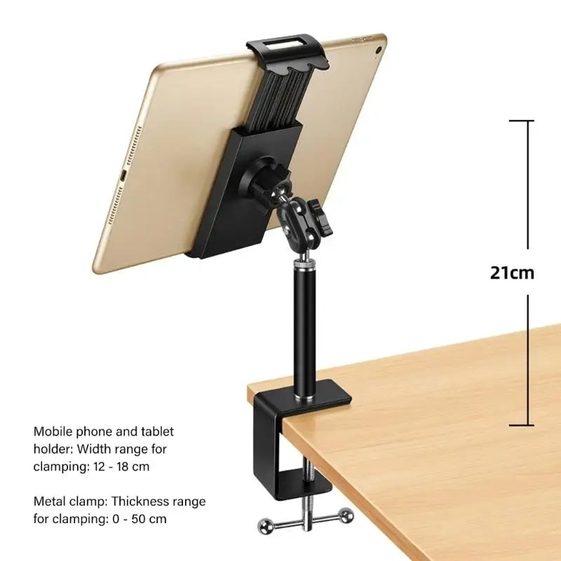 652F Desk Phone Tablet Stand With 3 Connecting Arm Option Lengths And 50mm Clamping Capacity For Office Home Streaming Zpaxo