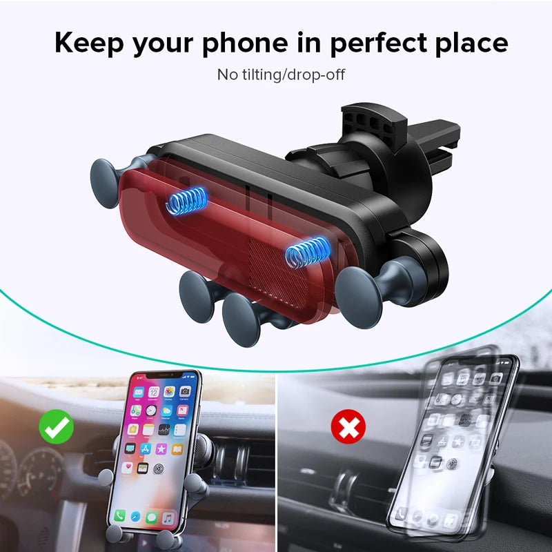 Gravity Car Mobile Phone Holder Air Vent Clip Mount Smart Stand GPS