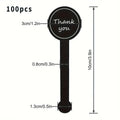 50/100/200pcs Black Thank You Long Sealing Sticker Pudding Bottle Sticker, Baking Box Label Sticker, Baking, Handicraft Products Zpaxo 100pcs
