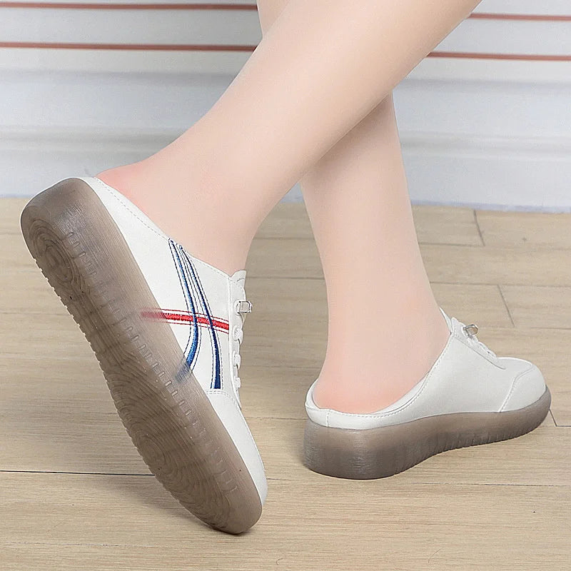 Casual Shoes Soft Sole Non-slip Women's Travel Comfortable White Beef Zpaxo