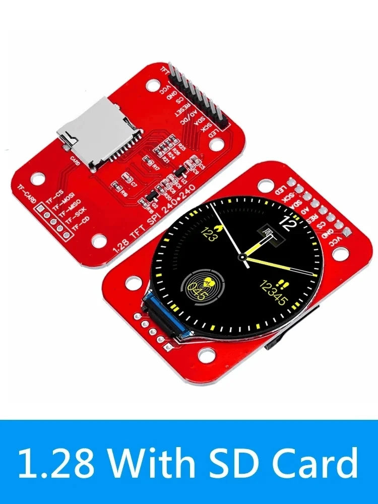 Round TFT LCD Display Module 240x240 RGB GC9A01 Driver 4-Wire SPI Zpaxo 1.28 With SD Card
