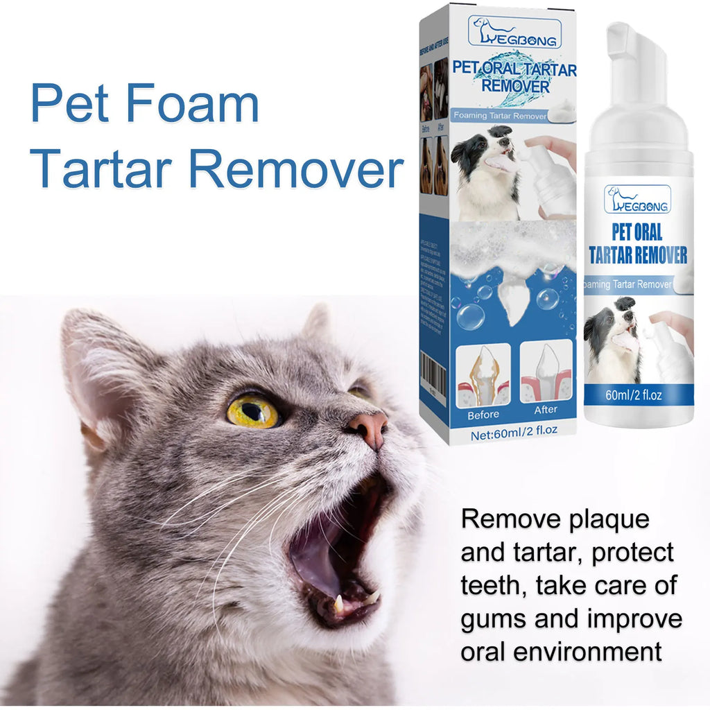 Yegbong Pet Oral Foam – Dog & Cat Tartar Remover Cleaner Pet Dental Foam Zpaxo