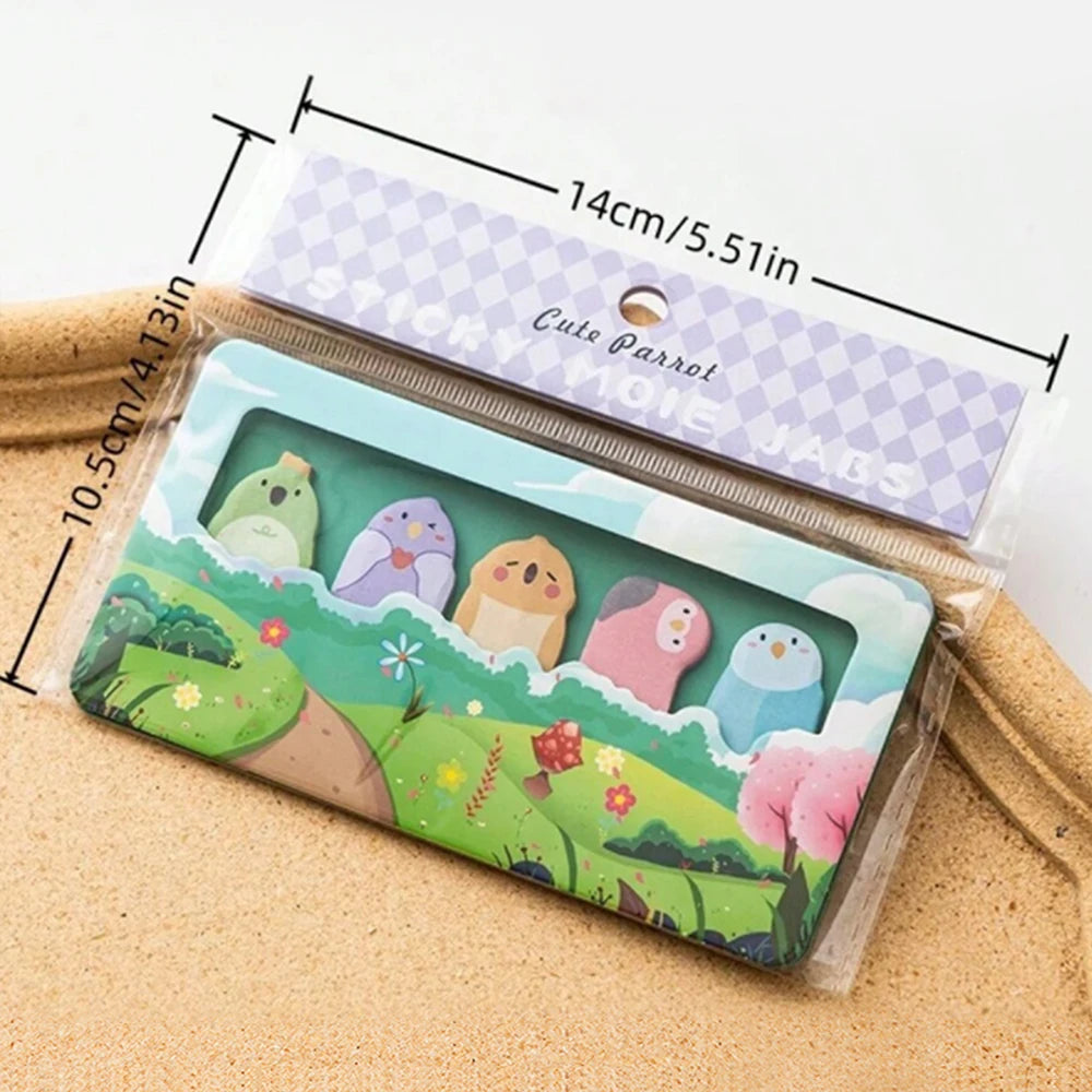 150 Sheets/Pack Cartoon Animals Sticky Notes Capybara Panda Cat Notepaper Memo Clips Decorative Paper Bookmarks Office School Zpaxo