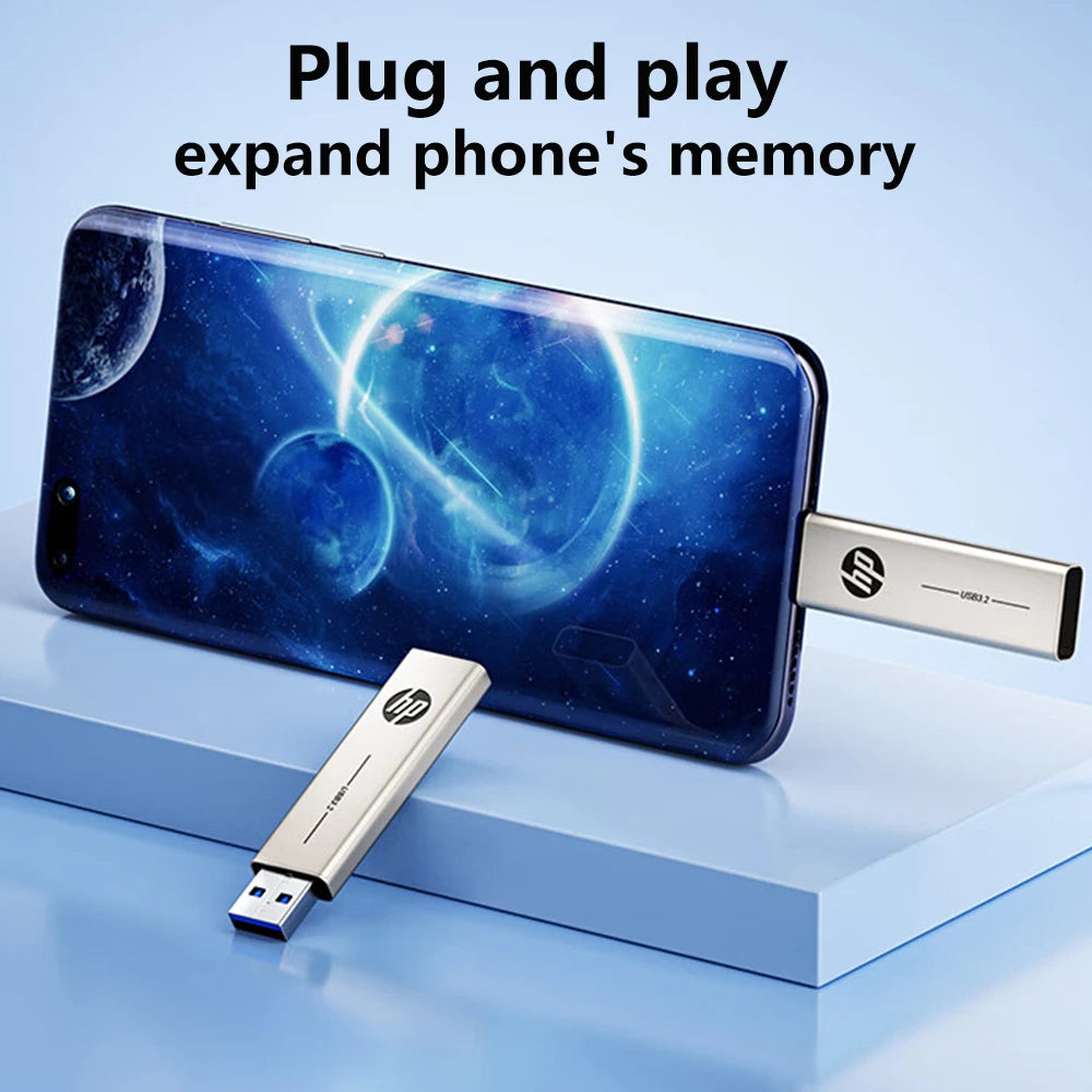 HP Metal USB 3.2 Flash Drive 2 in 1 Retractable Type-C OTG Pendrive 64GB 128GB 256GB for Computer Phone Zpaxo