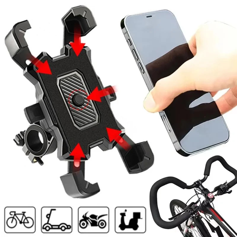 Bicycle Phone Holder Motorcycle Adjustable Stand 360 Rotatable GPS