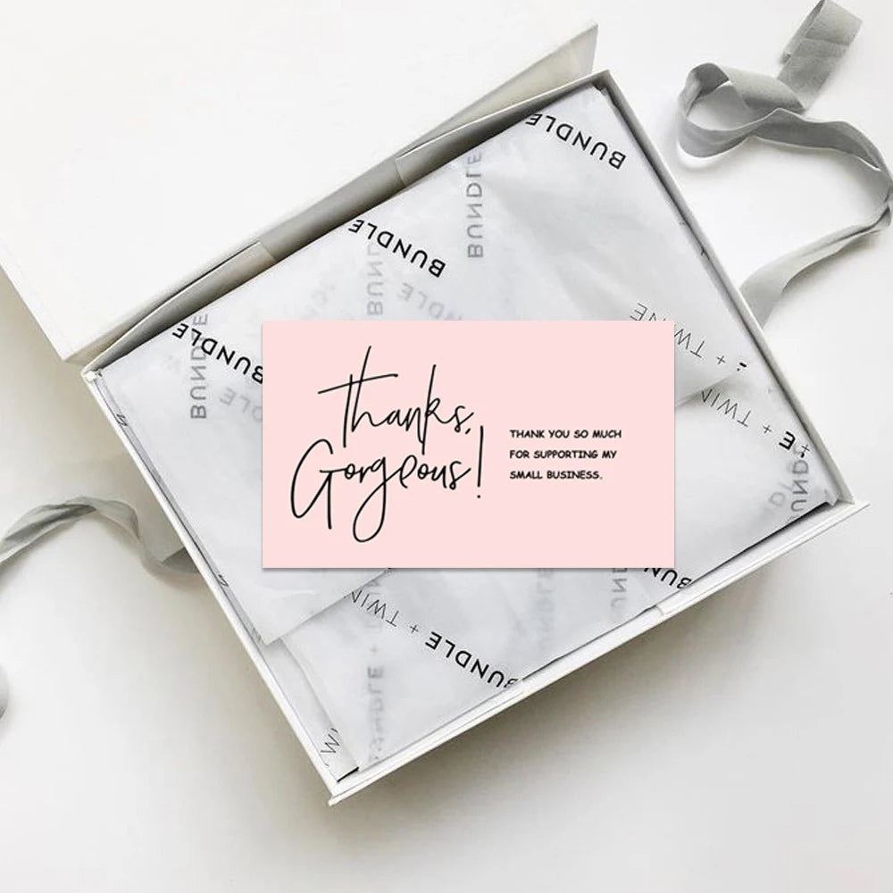 50Pcs Thank You For Supporting My Business Cards Cake Decoration Labels Customer Appreciation Gift Card Shop Online Retailers Zpaxo