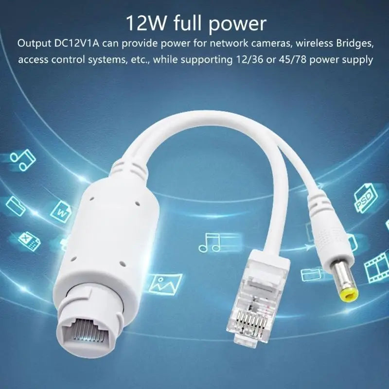 652F Ethernet 48V 12V Poe Splitter Adapter 10 100Mbps Networking Zpaxo