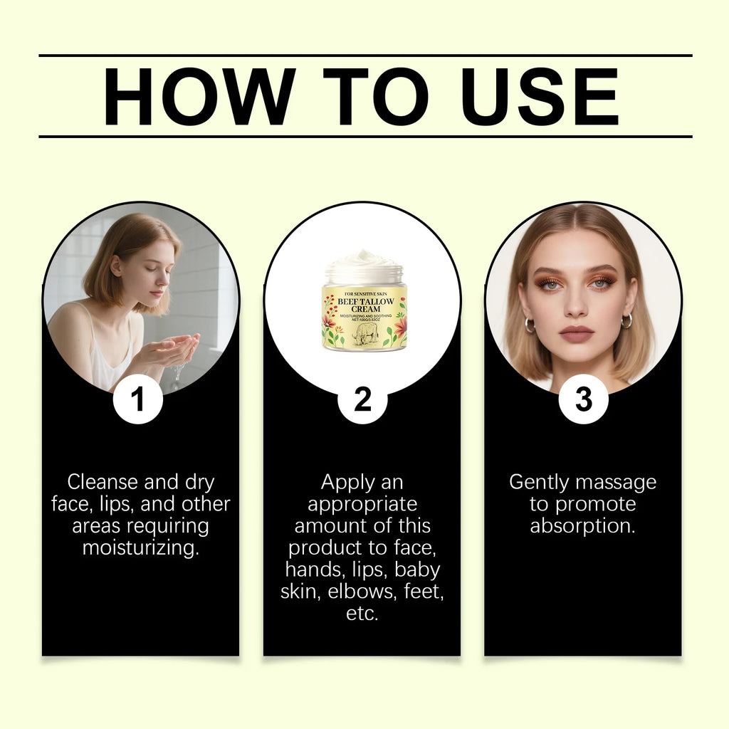 Beef Tallow Body Cream – Deep Moisturizer for Dry Skin 100g Body Moisturizing Cream Zpaxo