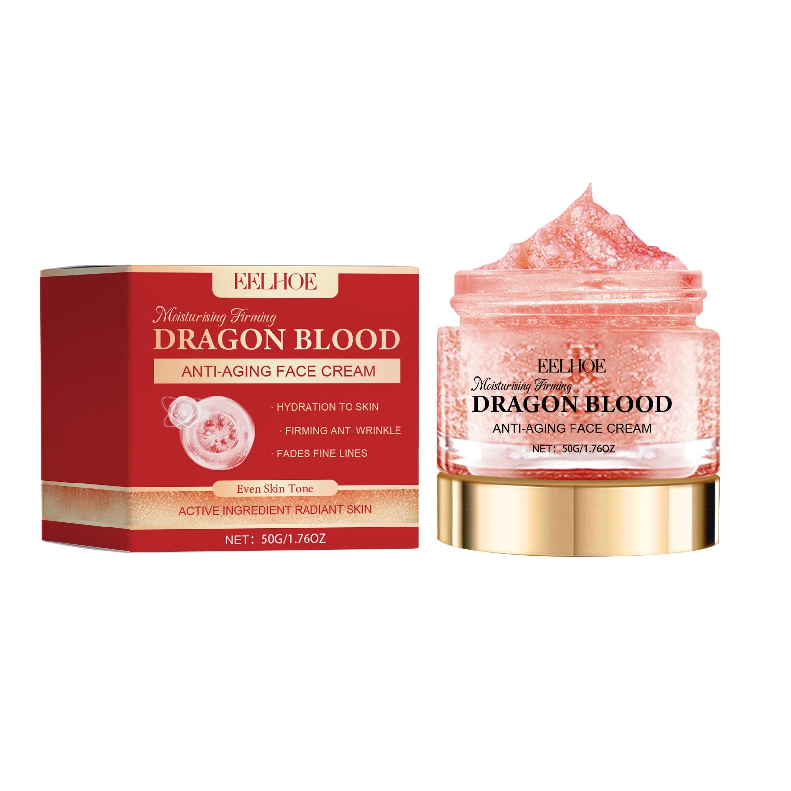 Dragon Blood Face Cream Fade Fine Lines Pore Shrinking Facial Rejuvenation Nourishing Brightening Firming Moisturizing Cream Zpaxo 50g Boxed