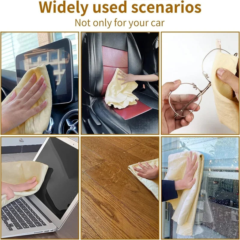 Car Wash Towel Chamois Clean Natural Leather Cloth Auto Home