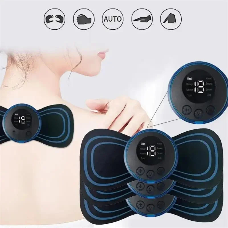 Electric Neck Massager EMS Muscle Massage Stimulator Low Frequency Instrument Back Cervical Calf Patches Pain Joints Mini Device Zpaxo