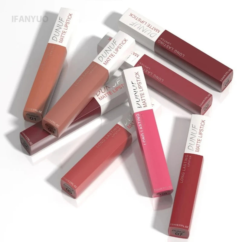 Matte Lipstick Non Stick Cup Red Nude Waterproof Long Lasting Liquid