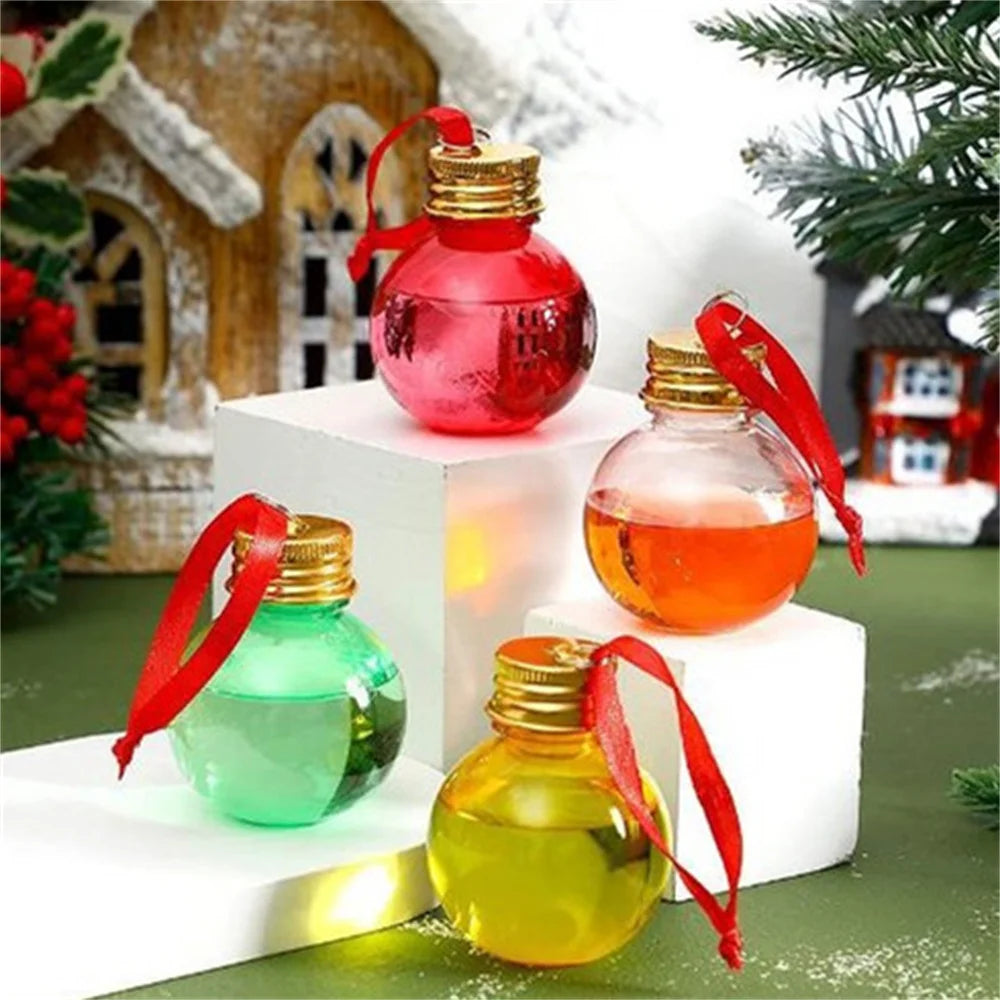 10-Pack Fillable Christmas Ball Ornaments – 50ml Clear Plastic