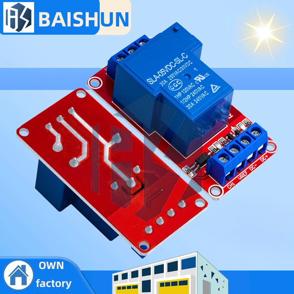 1PC 30A Dual-Channel Optocoupler Relay Module – 5V/12V Isolated Control, High & Low Level Trigger Compatible Zpaxo