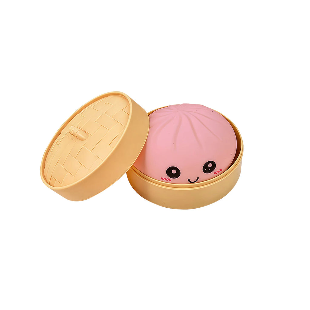 Dumpling Squishy Toy with Steamer – Stress Relief Ball (4 Colors) Squishy Stress Toy Zpaxo A