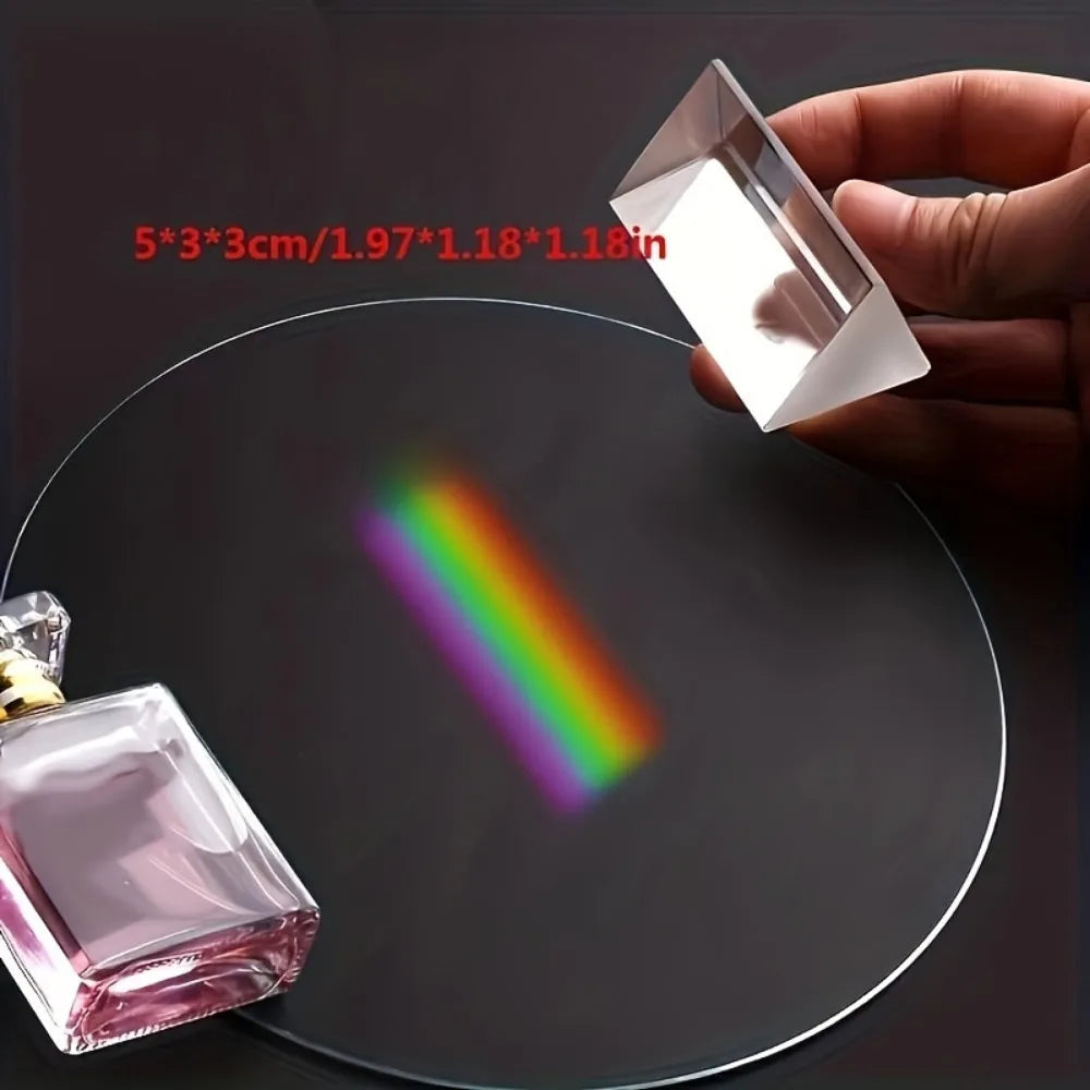 Physics Science Toy Triple Prism Glass Reflecting Light Spectrum