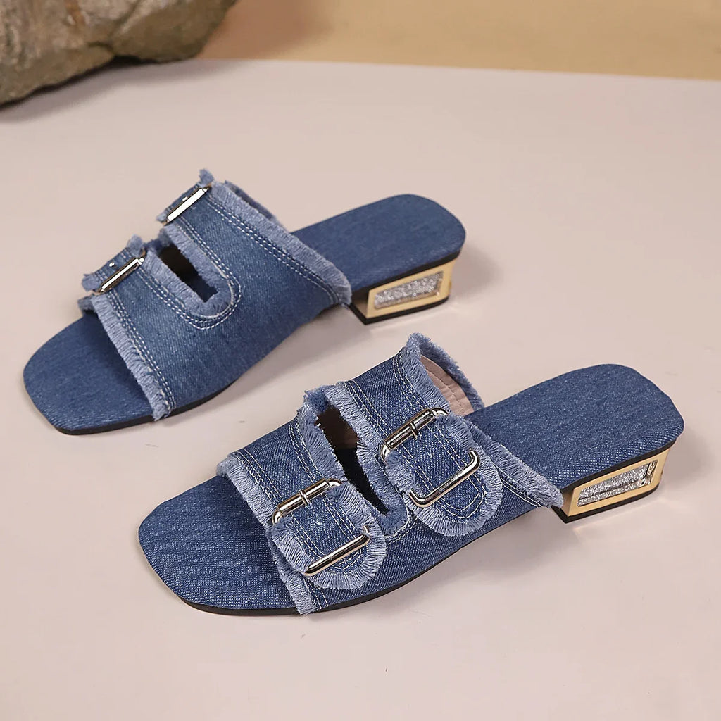 Women Slippers Beach Walking Sports Shoes Women Comfortable Slip on Sandals Summer Fashion Denim Casual Slippers Slides Women Zpaxo