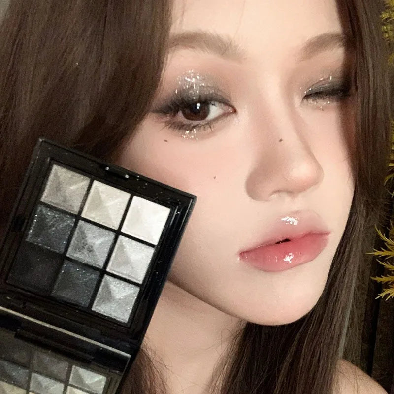 Dark Rose Eyeshadow Palette Black Eye Makeup Palette Long Lasting Glitter Eye Shadows Korean Party Cosmetics Make Up Palette Zpaxo