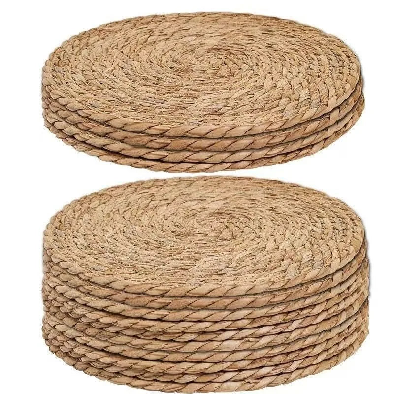 Handwoven Rattan Round Placemats – Heat-Resistant Table Mats Woven Placemat Zpaxo