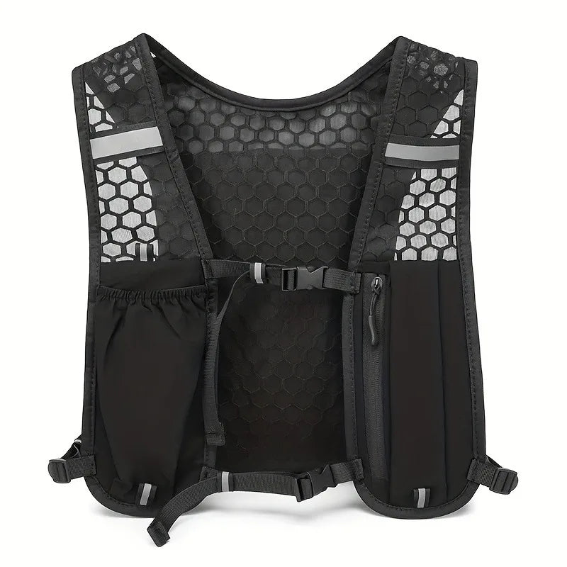 Breathable Mesh Running Vest Lightweight Sports Backpack Phone Pocket Zpaxo black