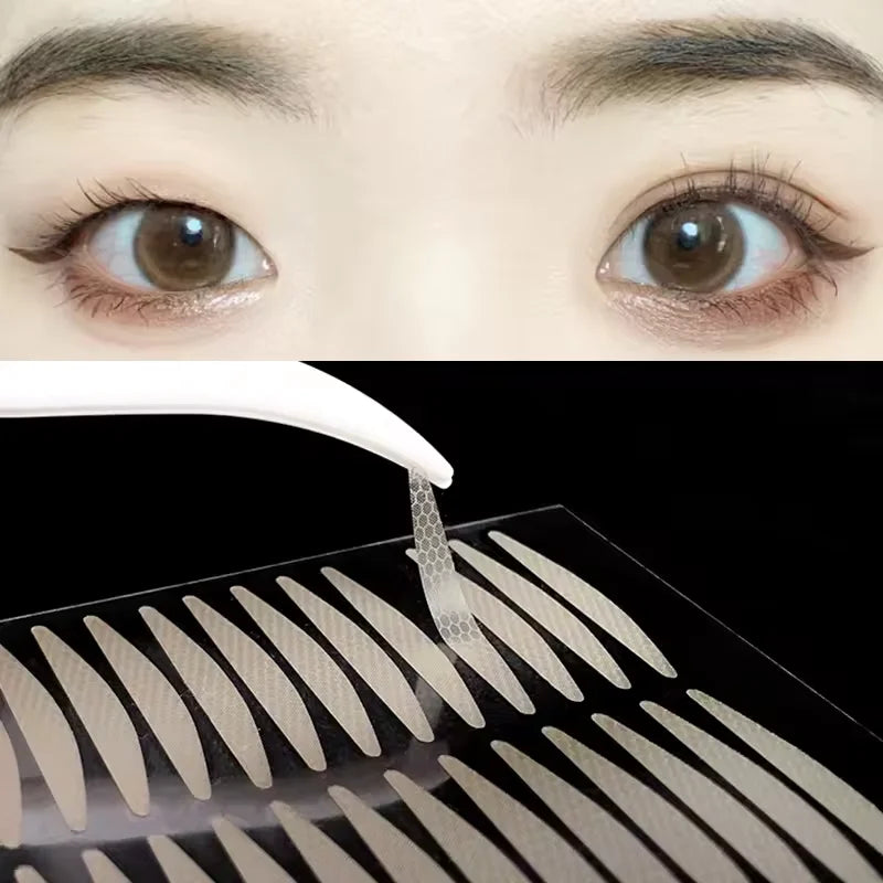 Invisible Fiber Double Fold Eyelid Tape Sticker Lace Nature Clear Beige Stripe Self-adhesive Natural Eye Makeup Make Up Zpaxo