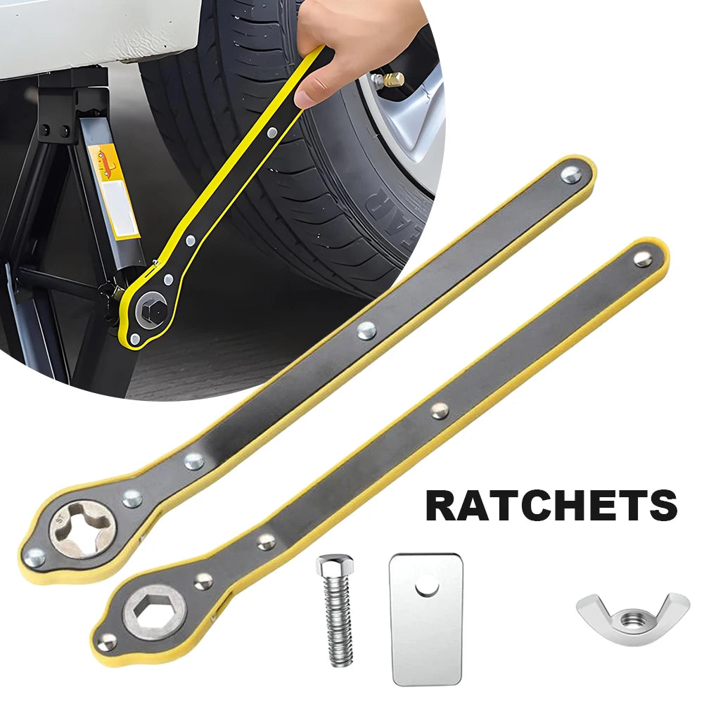 Car Jack Ratchet Wrench Scissor Garage Tire Wheel Lug Handle Small