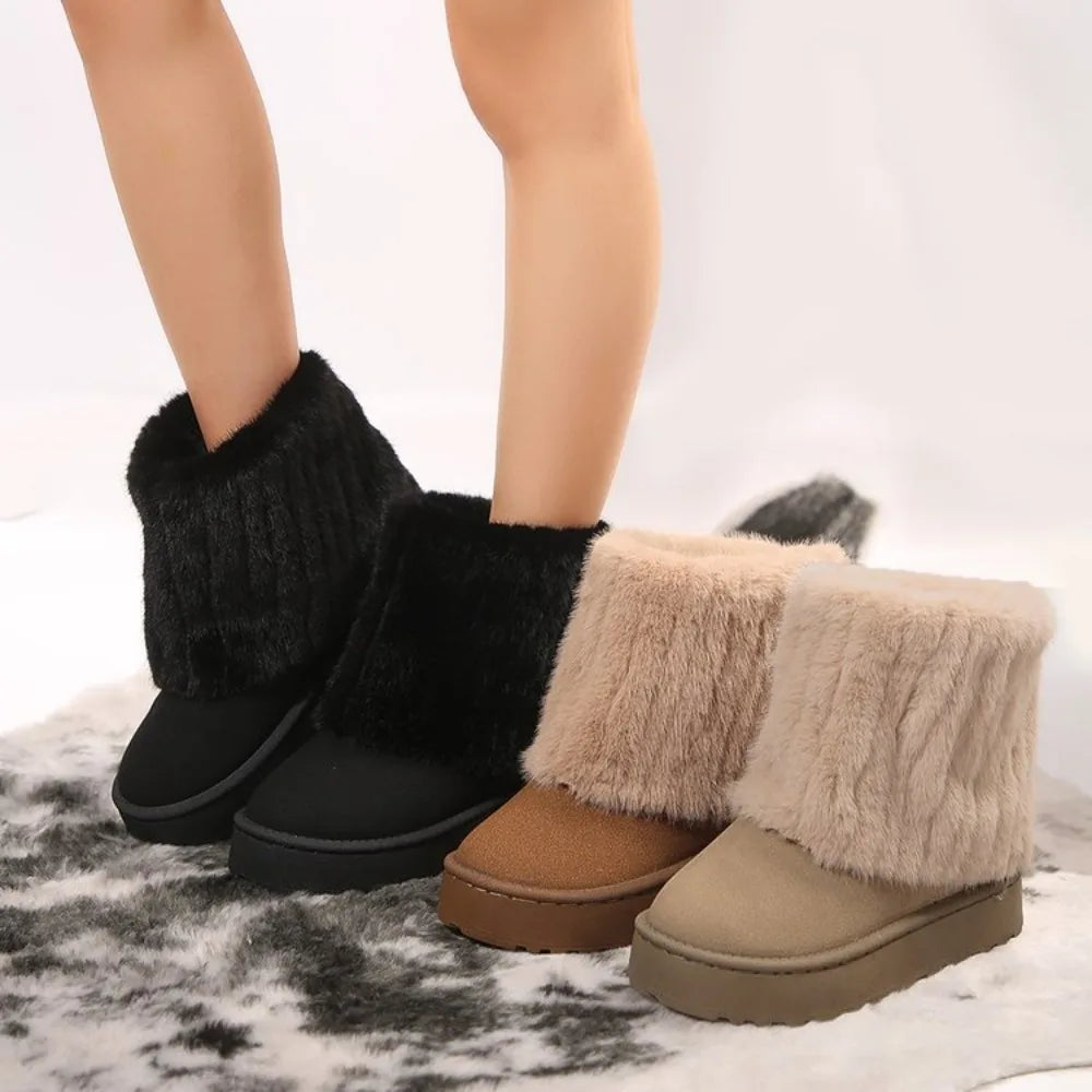 Winter Women's Warm Snow Boots Casual Shoes Thick Soled Fashion