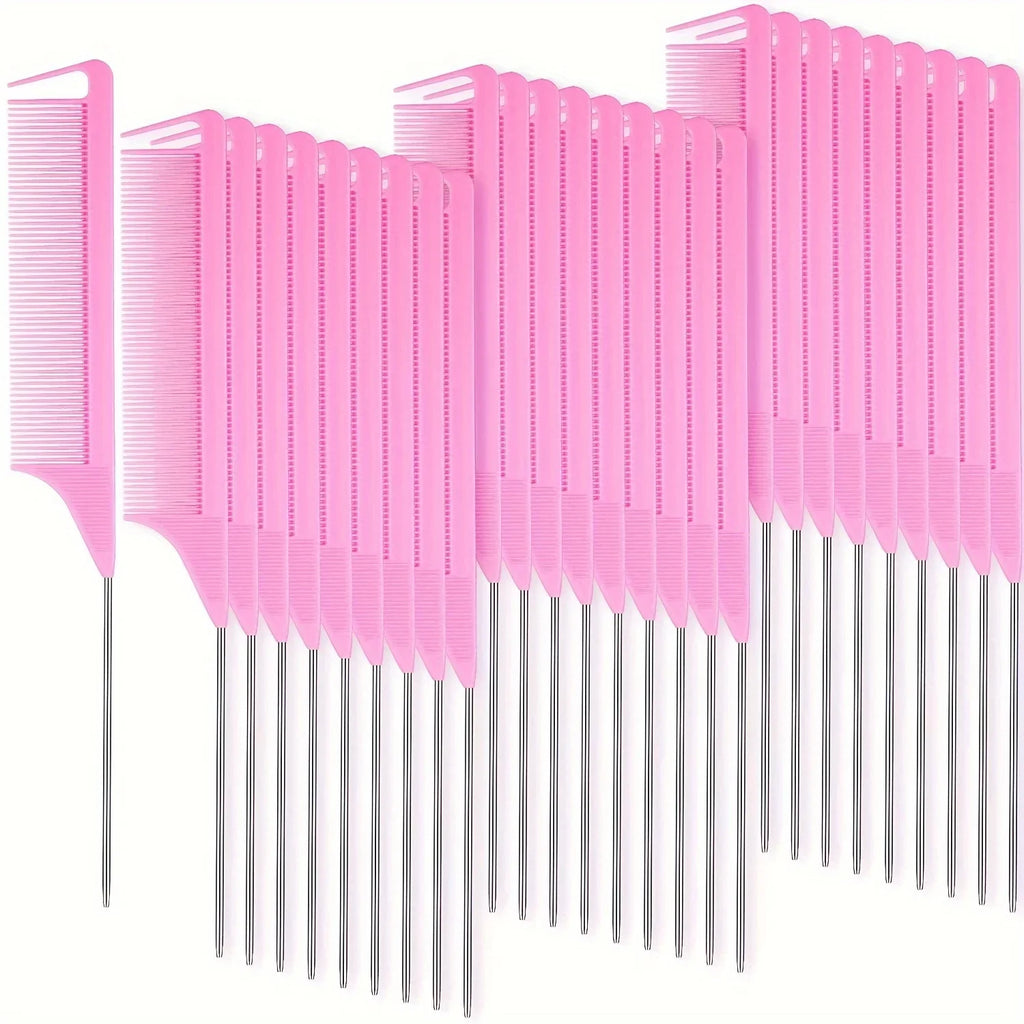 Pointed Tail Comb Suitable Hairstyle Design Plastic Teeth Metal