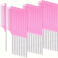Pointed Tail Comb Suitable Hairstyle Design Plastic Teeth Metal